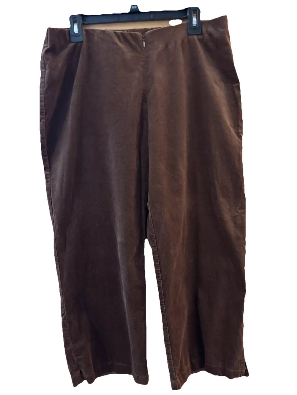 Soft Surroundings Women’s Velour Pants Brown Wide Leg Size Large See Description